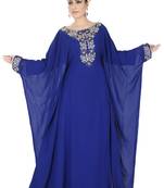 Blue embroidered georgette islamic-kaftans