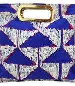 Shree Shyam Product Cotton Printed Blue Hand Bag