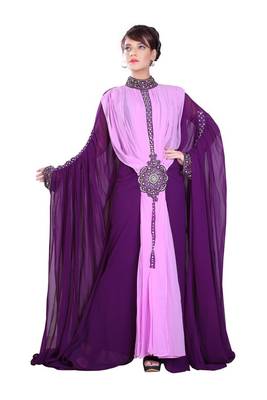 Multicolor embroidered georgette islamic-kaftans 8