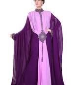 Multicolor embroidered georgette islamic-kaftans