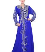 Blue embroidered georgette islamic-kaftans