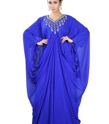 Blue embroidered georgette islamic-kaftans