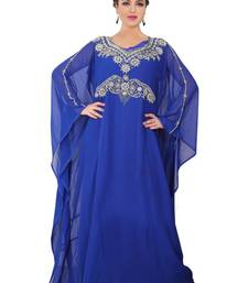 Blue embroidered georgette islamic-kaftans