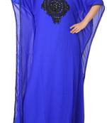 Blue embroidered georgette islamic-kaftans