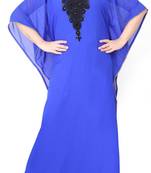 Blue embroidered georgette islamic-kaftans