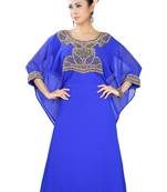 Magenta embroidered georgette islamic-kaftans