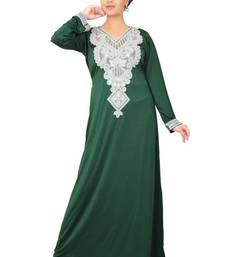 Green embroidered georgette islamic-kaftans