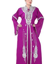 Purple embroidered georgette islamic-kaftans
