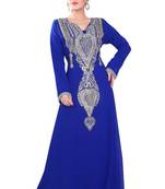 Blue embroidered georgette islamic-kaftans
