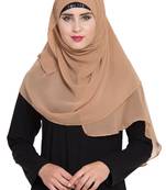 Beige Georgette Ready To Wear Instant Hijab
