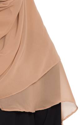 Beige Georgette Ready To Wear Instant Hijab 6