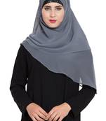 Grey Georgette Ready To Wear Instant Hijab