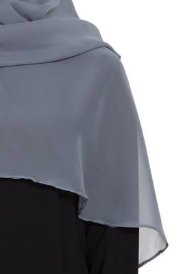 Grey Georgette Ready To Wear Instant Hijab 6