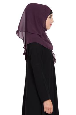 Purple Georgette Ready To Wear Instant Hijab 5