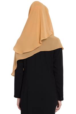 Beige Georgette Ready To Wear Instant Hijab 4