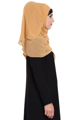 Beige Georgette Ready To Wear Instant Hijab 5