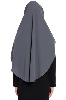 Grey Georgette Khimar Ready To Wear Instant Hijab 4