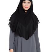 Black Georgette Khimar Ready To Wear Instant Hijab