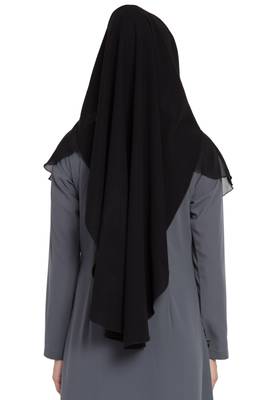 Black Georgette Khimar Ready To Wear Instant Hijab 4