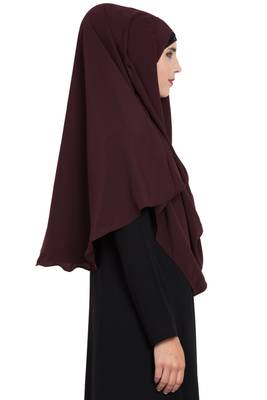 Wine Nida Khimar Ready To Wear Instant Hijab 5