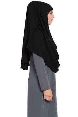 Black Nida Khimar Ready To Wear Instant Hijab 2