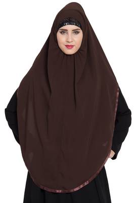 Brown Nida Khimar Ready To Wear Instant Hijab 1
