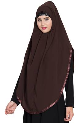 Brown Nida Khimar Ready To Wear Instant Hijab 2