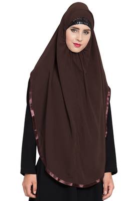 Brown Nida Khimar Ready To Wear Instant Hijab 3