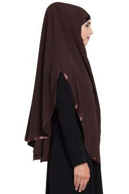 Brown Nida Khimar Ready To Wear Instant Hijab 5