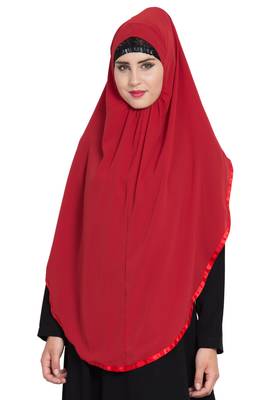 Red Nida Khimar Ready To Wear Instant Hijab 2