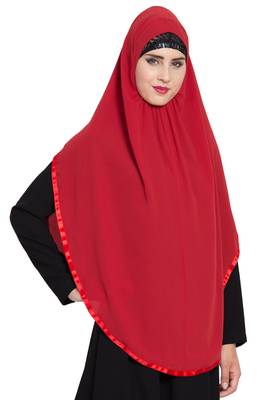 Red Nida Khimar Ready To Wear Instant Hijab 3