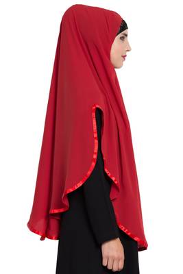 Red Nida Khimar Ready To Wear Instant Hijab 5