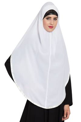 White Nida Khimar Ready To Wear Instant Hijab 4