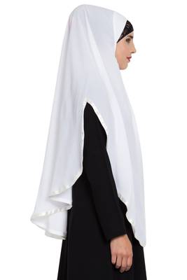 White Nida Khimar Ready To Wear Instant Hijab 6
