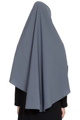 Grey Nida Khimar Ready To Wear Instant Hijab 4