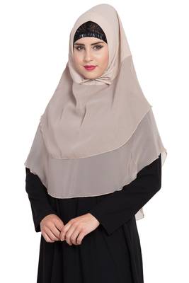 Beige Nida Khimar Ready To Wear Instant Hijab 2