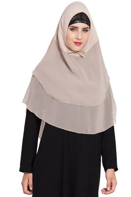 Beige Nida Khimar Ready To Wear Instant Hijab 3