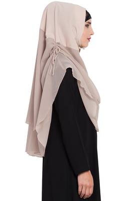 Beige Nida Khimar Ready To Wear Instant Hijab 6