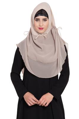 Beige Nida Khimar Ready To Wear Instant Hijab 8