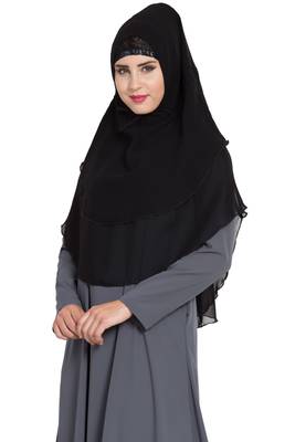 Black Nida Khimar Ready To Wear Instant Hijab 5