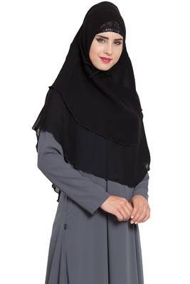 Black Nida Khimar Ready To Wear Instant Hijab 6