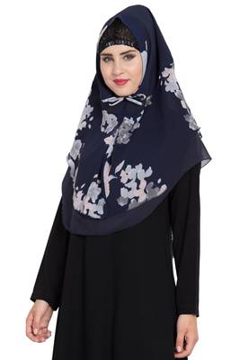 Blue Nida Khimar Ready To Wear Instant Hijab 3