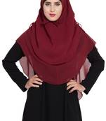 Maroon Georgette Khimar Ready To Wear Instant Hijab