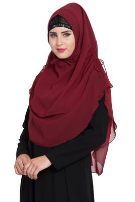 Maroon Georgette Khimar Ready To Wear Instant Hijab 2
