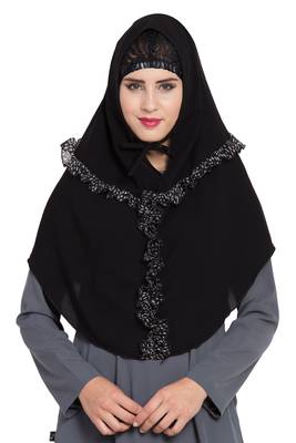 Black Nida Khimar Ready To Wear Instant Hijab 1