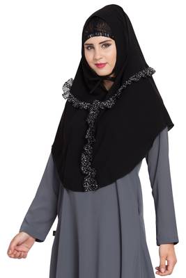 Black Nida Khimar Ready To Wear Instant Hijab 3