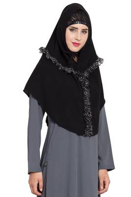 Black Nida Khimar Ready To Wear Instant Hijab 4