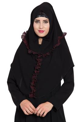 Black Nida Khimar Ready To Wear Instant Hijab 1