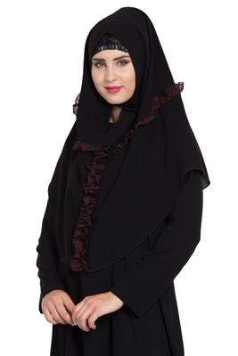 Black Nida Khimar Ready To Wear Instant Hijab 3