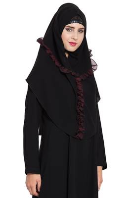 Black Nida Khimar Ready To Wear Instant Hijab 4